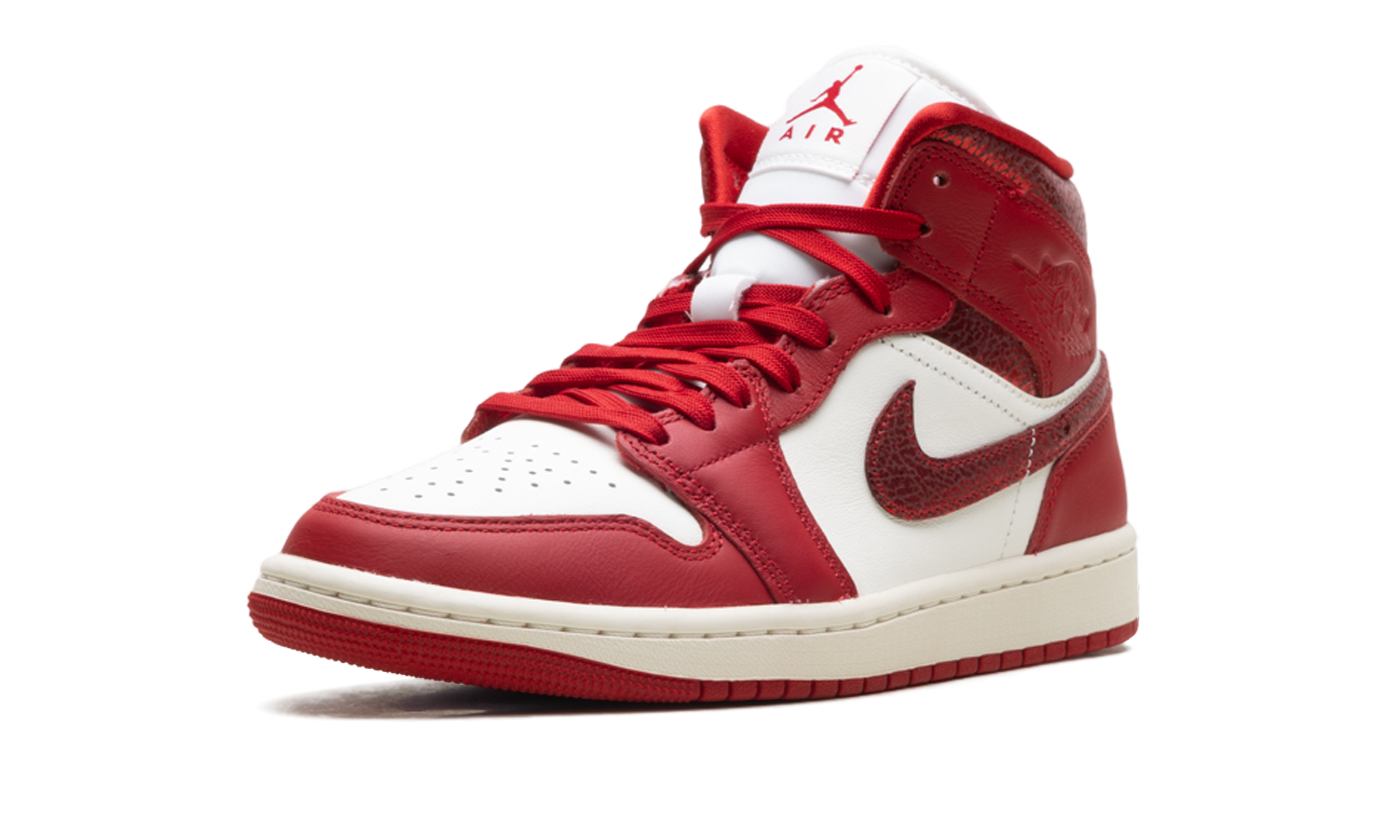 AJ 1 Mid Women "Red Cracked Leather"