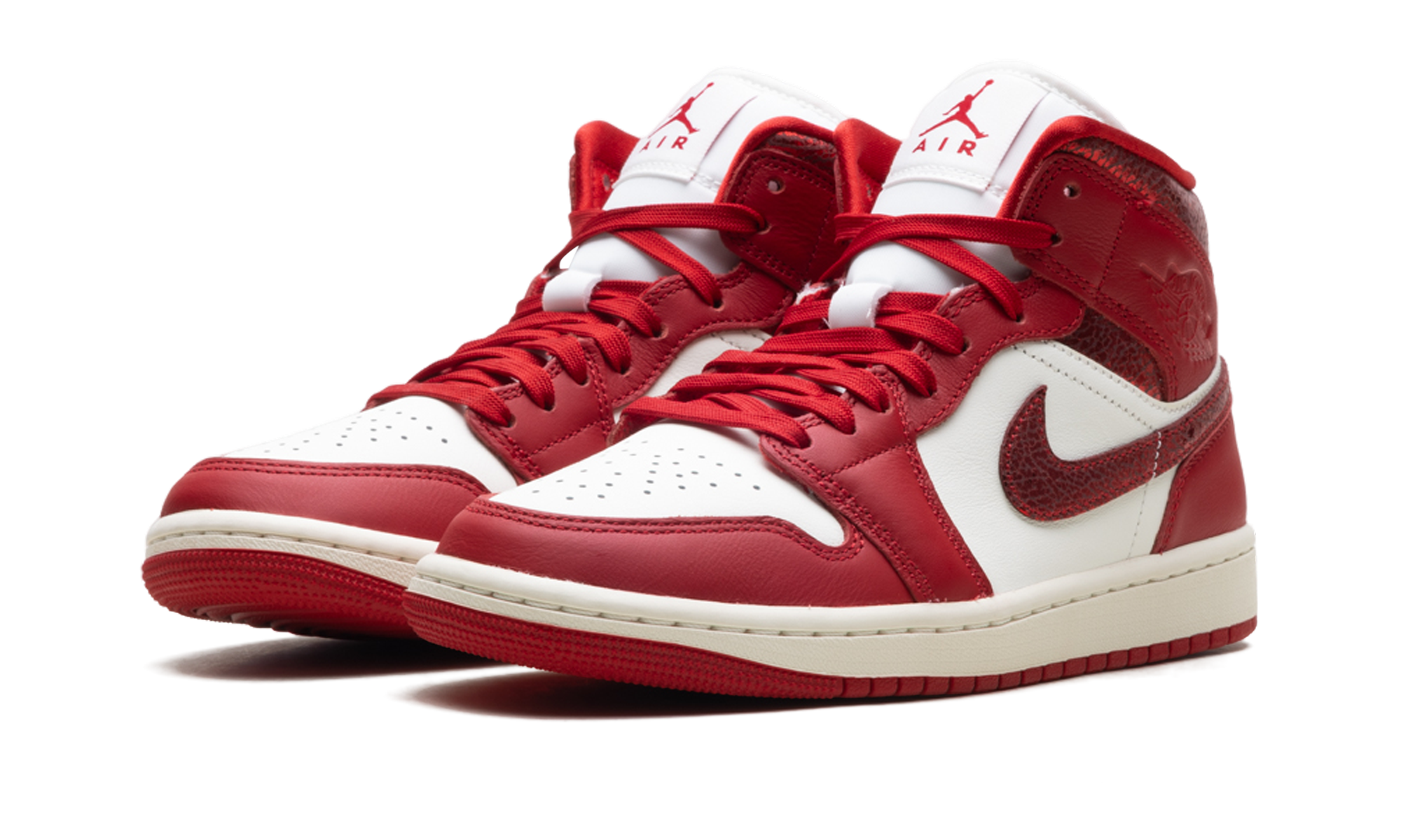 AJ 1 Mid Women "Red Cracked Leather"