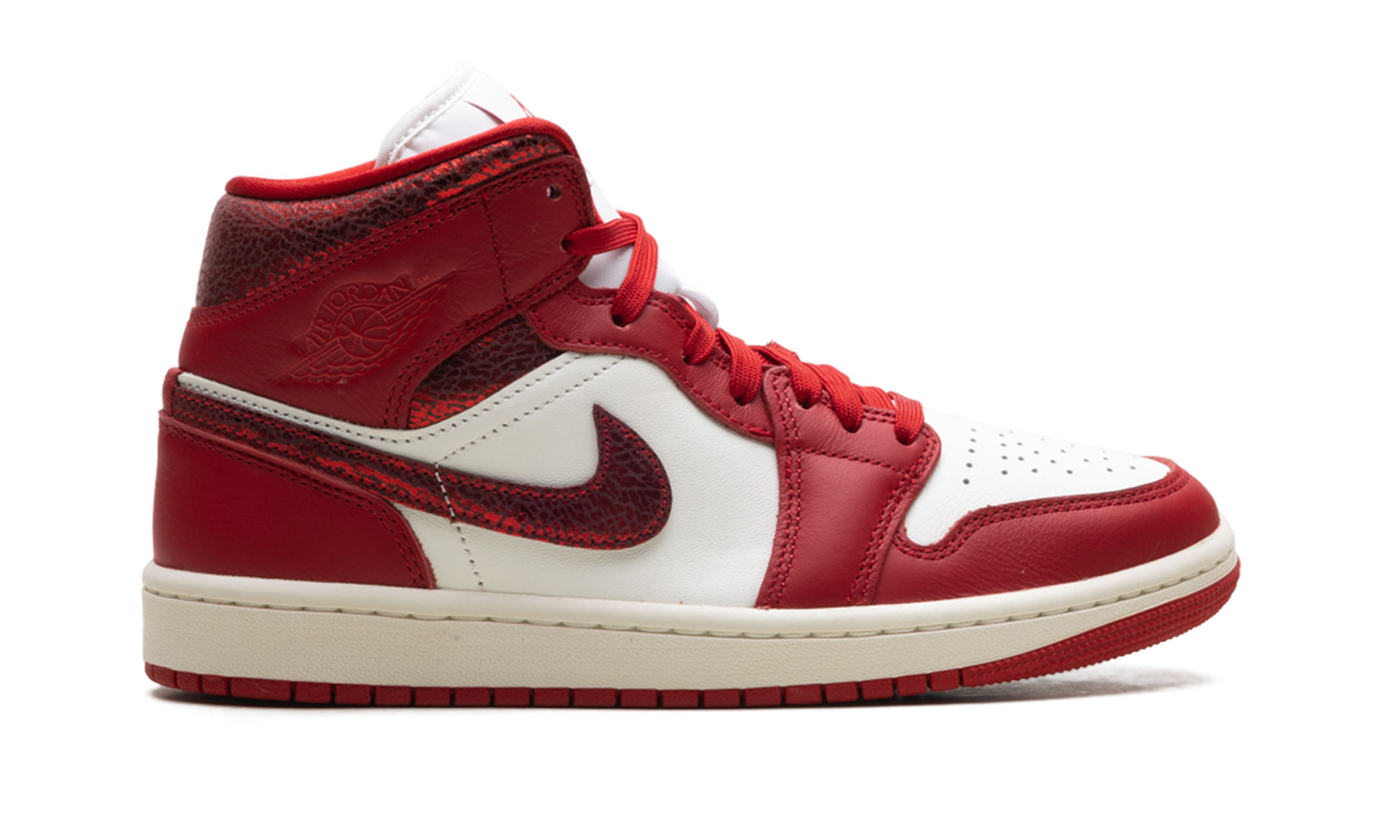 AJ 1 Mid Women "Red Cracked Leather"