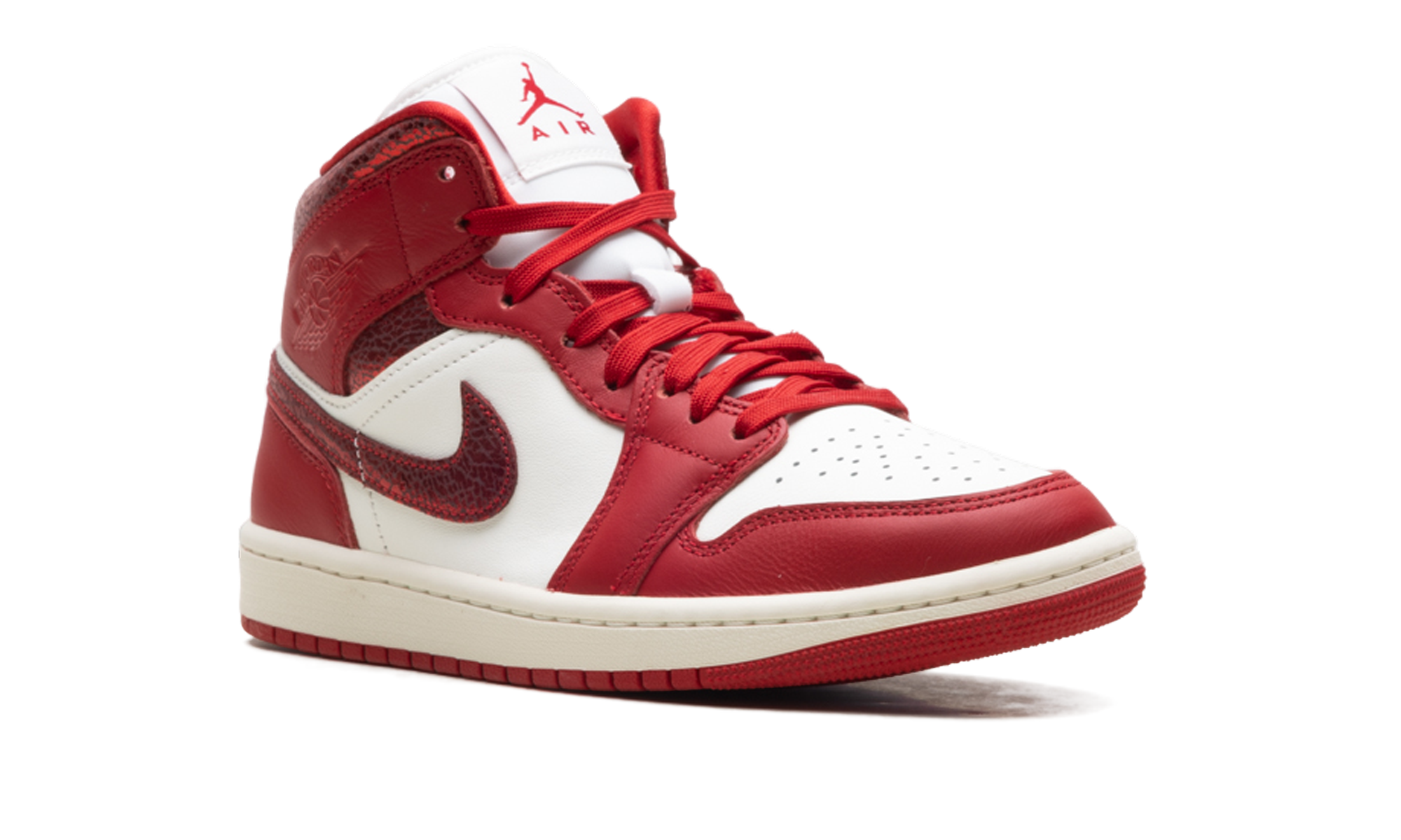 AJ 1 Mid Women "Red Cracked Leather"