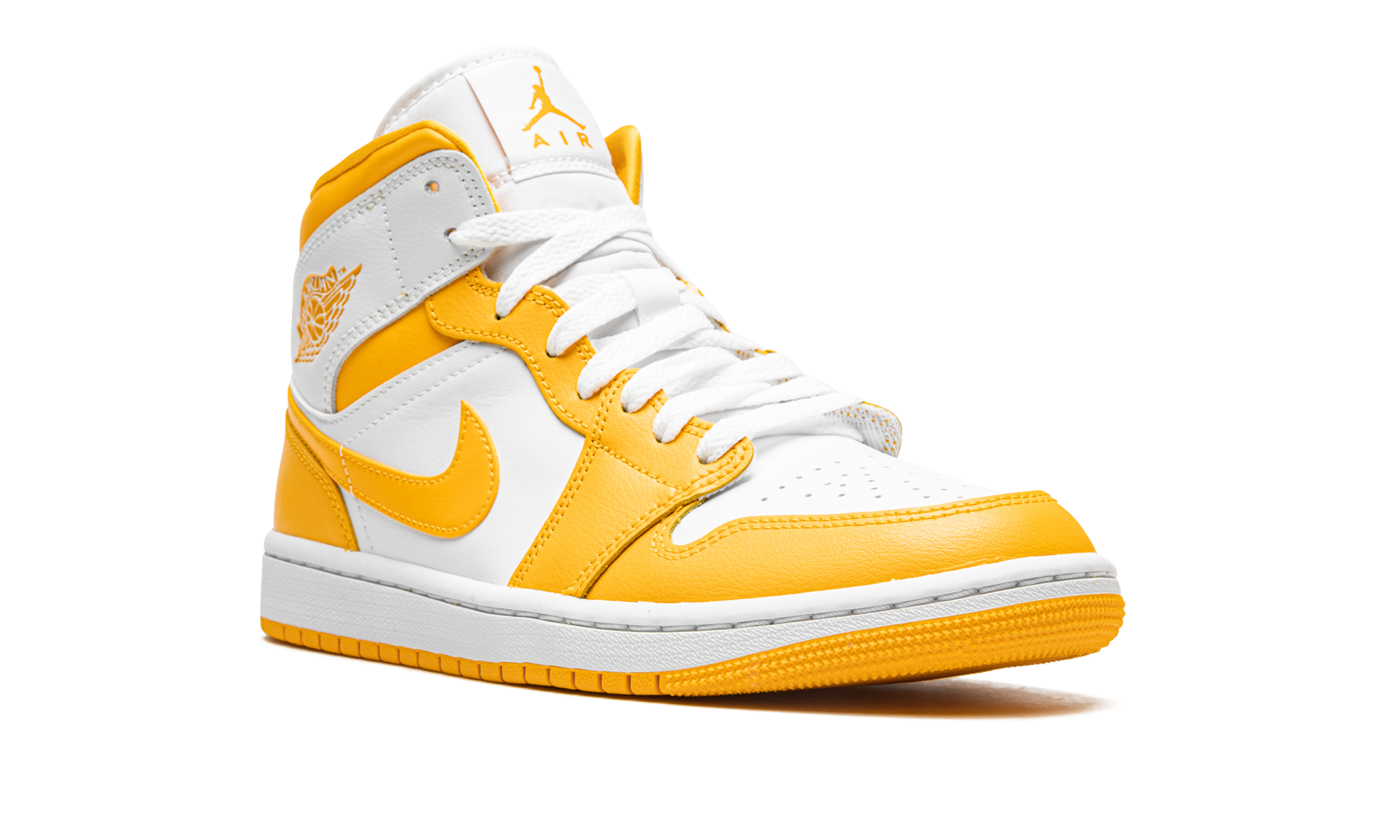 AJ 1 Mid Women "White / University Gold"