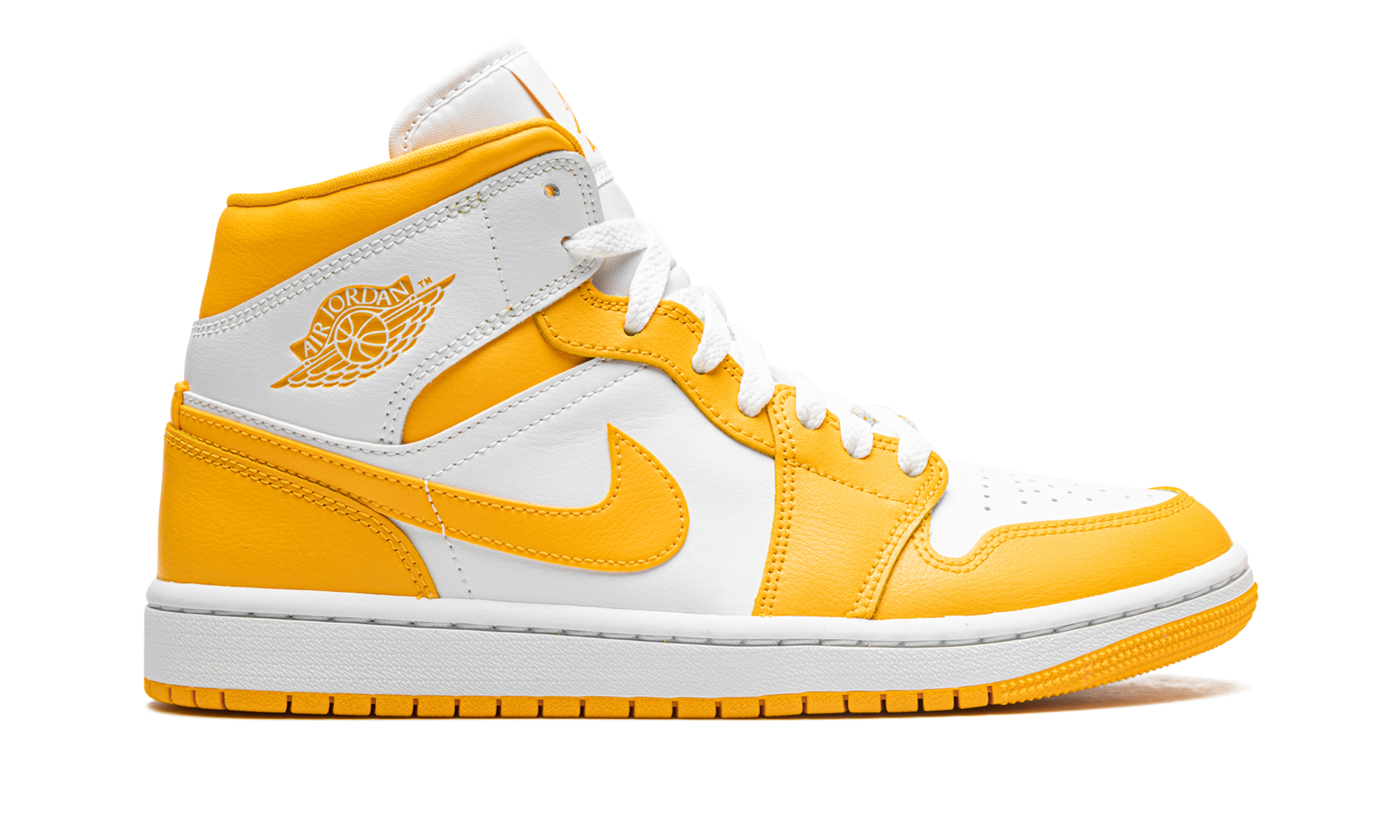 AJ 1 Mid Women "White / University Gold"