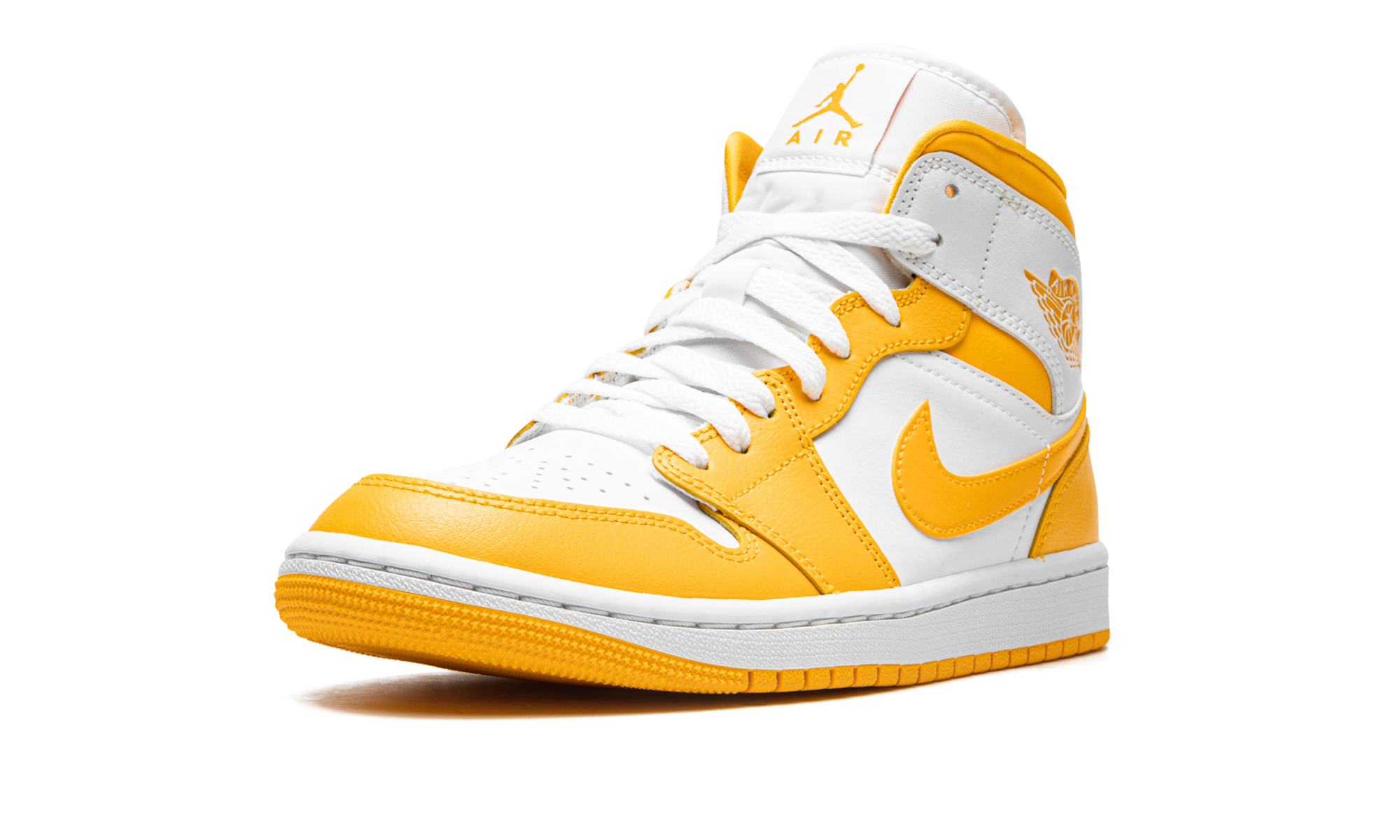 AJ 1 Mid Women "White / University Gold"