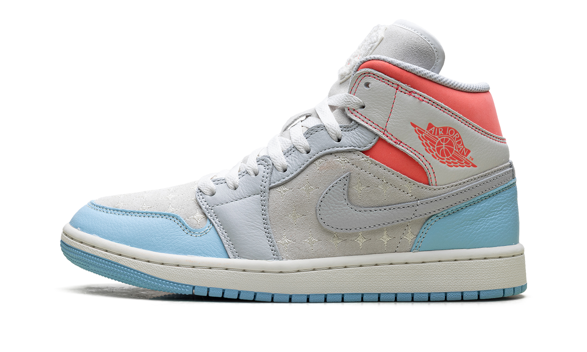 AJ 1 Mid Women "White/light Blue/pink"