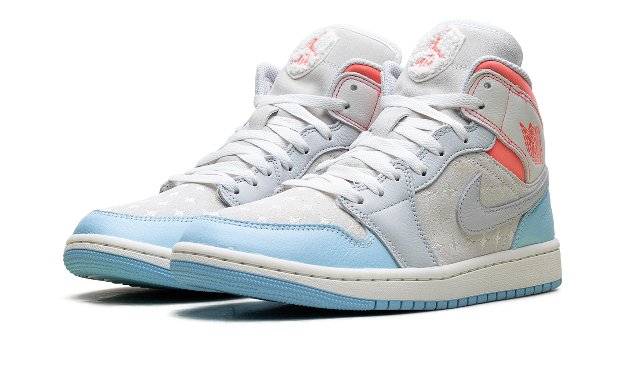 AJ 1 Mid Women "White/light Blue/pink"