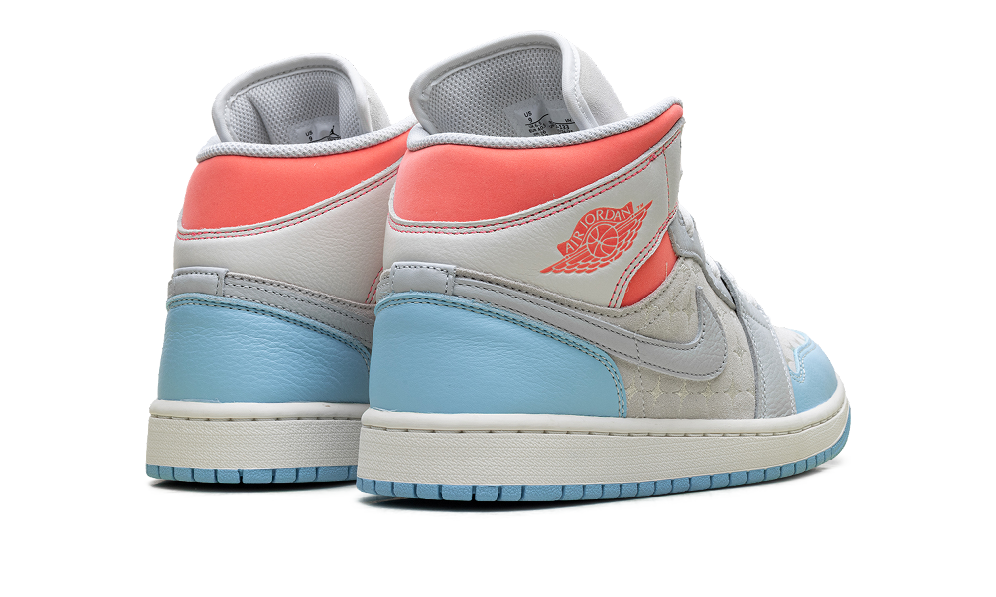 AJ 1 Mid Women "White/light Blue/pink"