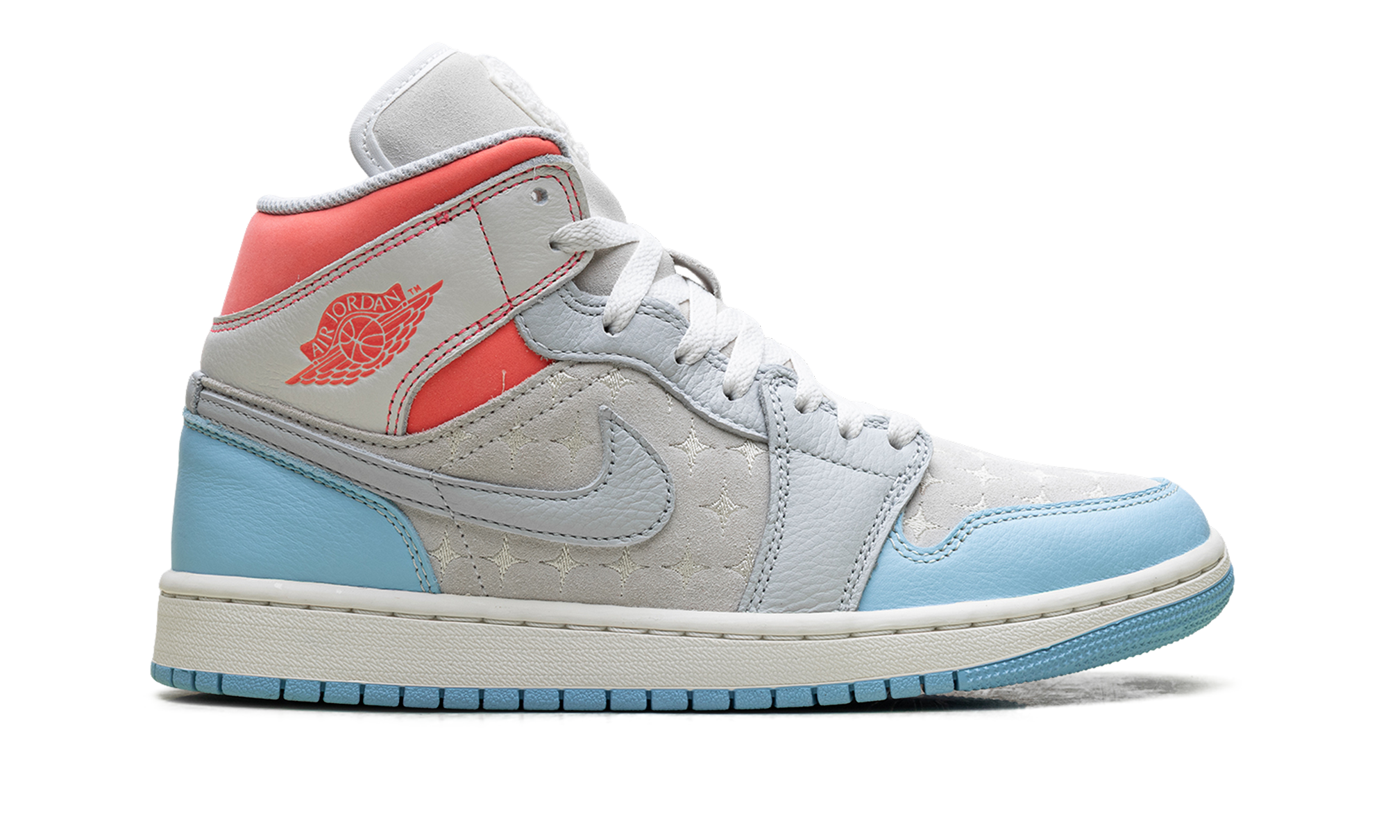 AJ 1 Mid Women "White/light Blue/pink"