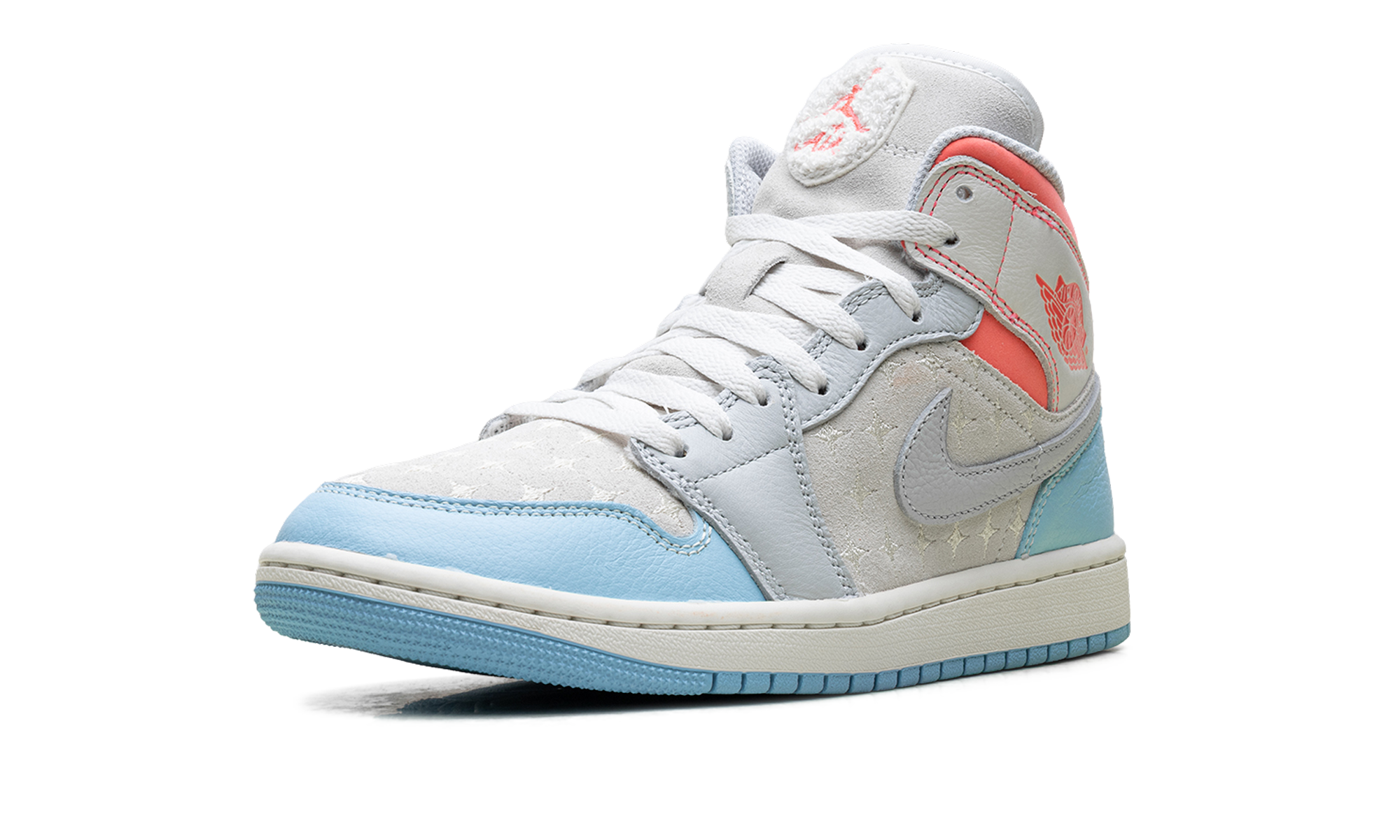 AJ 1 Mid Women "White/light Blue/pink"