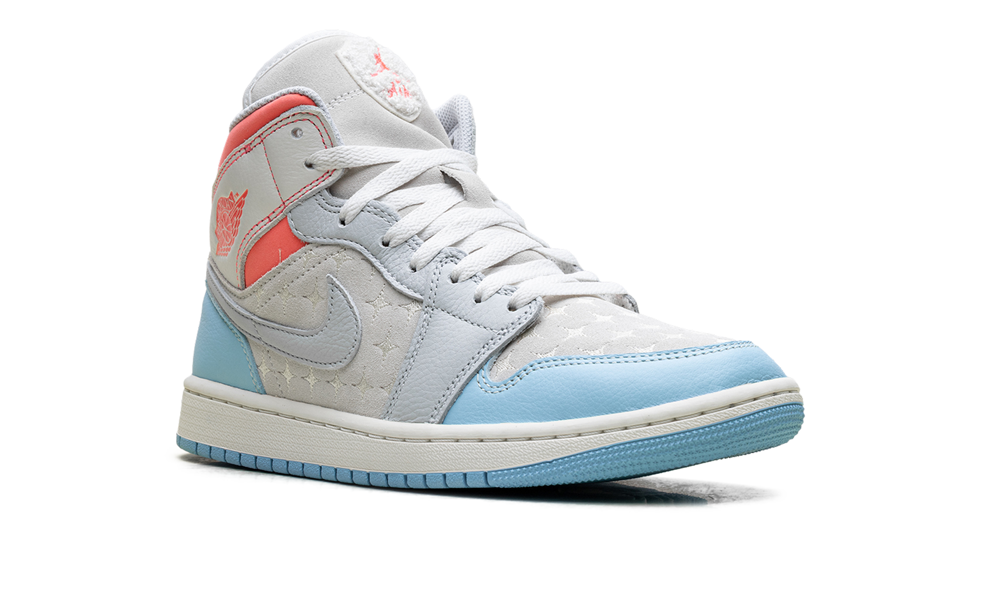 AJ 1 Mid Women "White/light Blue/pink"