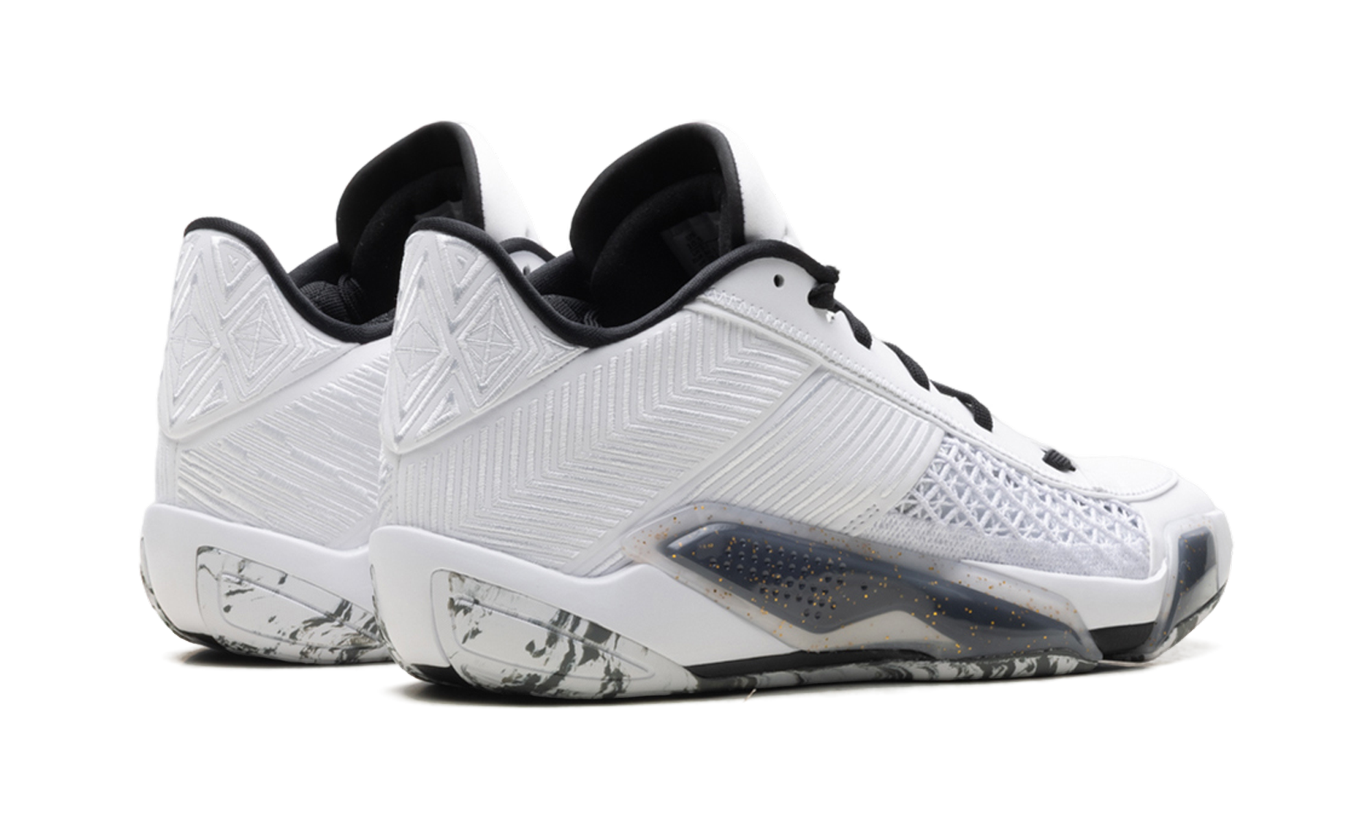 AJ 38 Low "White Metallic Gold Black"