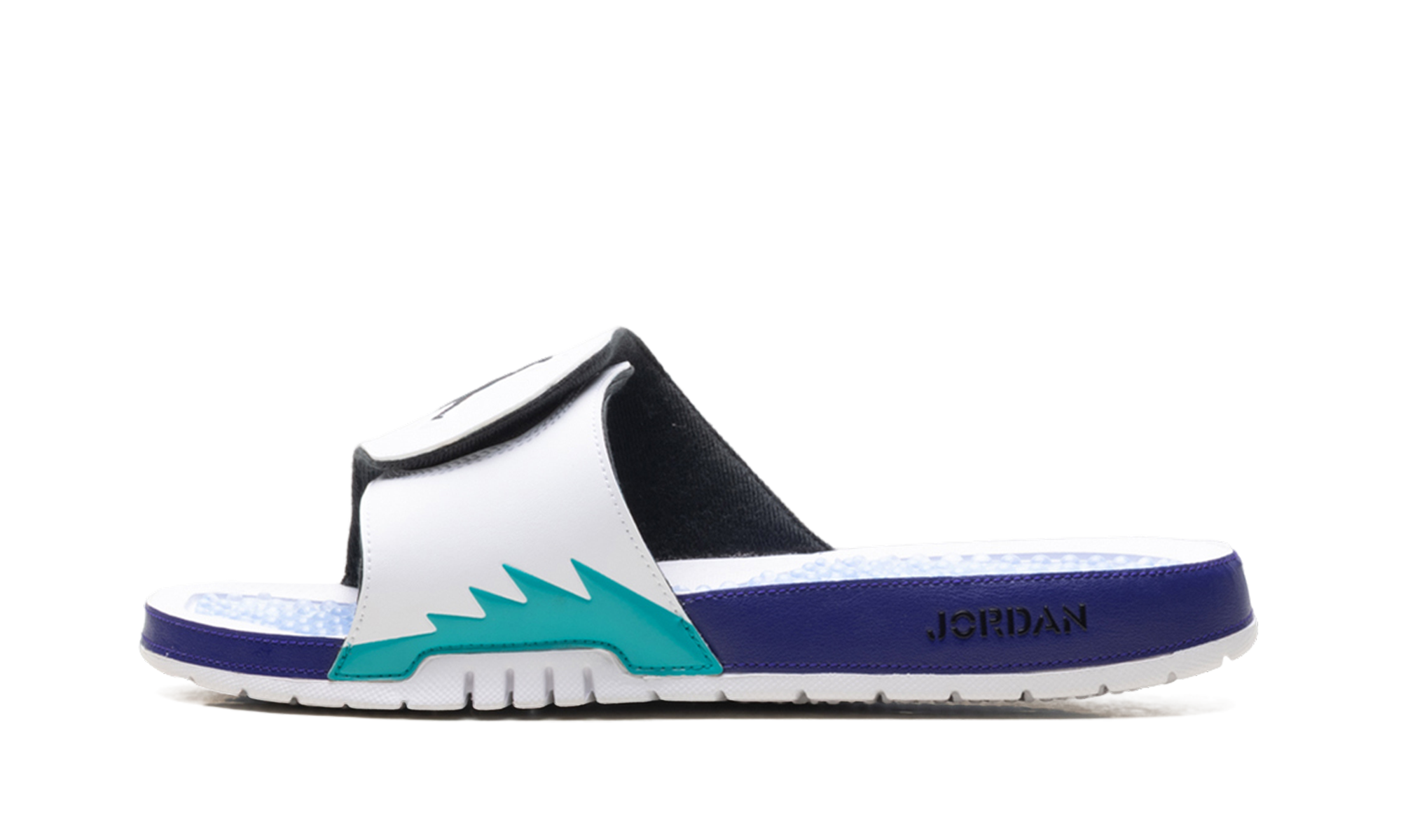 AJ Hydro 5 Retro Slide "White New Emerald Grape Ice Black"