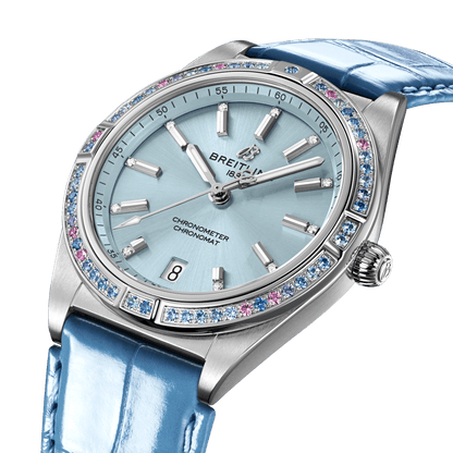 Breitling Chronomat Automatic 36 South Sea, Stainless Steel, 18k White Gold, Diamonds and Gem, Ref# G10380611C1P1, Unworn 2024