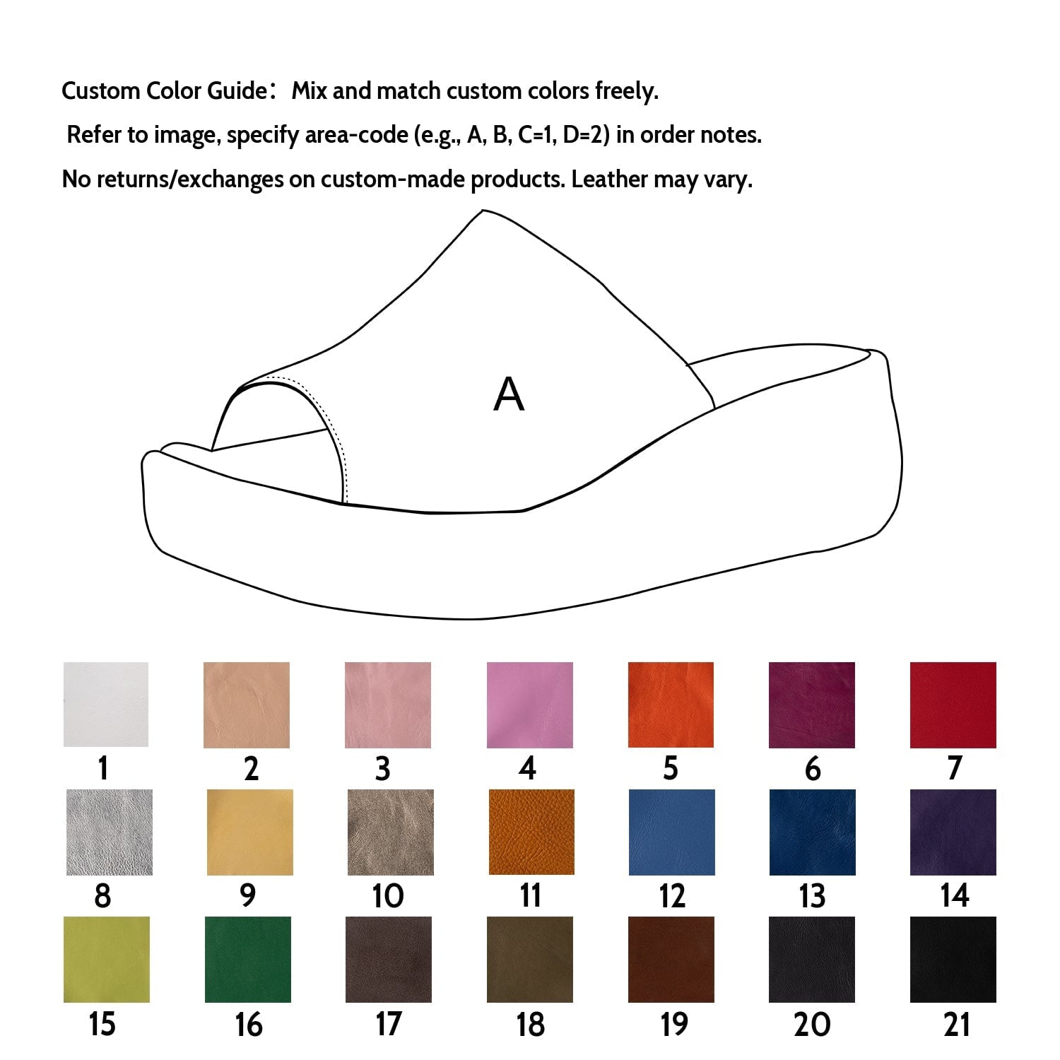 Custom Color Leather Slide Sandals For Women Peep Toe Platform Slippers in Black/White