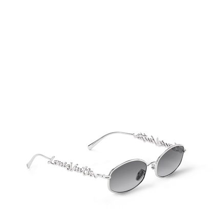 Women's Script Metal Round Sunglasses