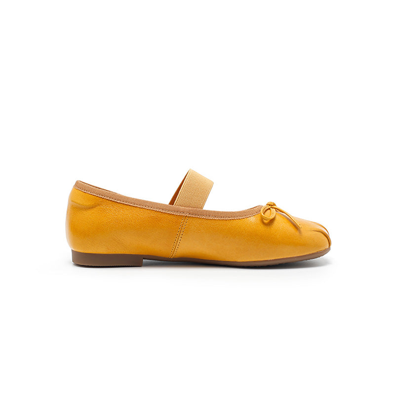 Dwarves Handmade Mary Jane Ballet Flats Square Toe Soft Sheepskin Bow Shoes in 5 Colors