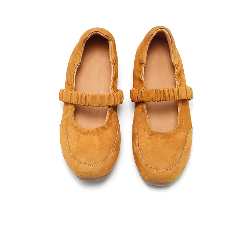 Dwarves Handmade Nubuck Leather Mary Jane Sneakers with Elastic Strap in 4 Colors
