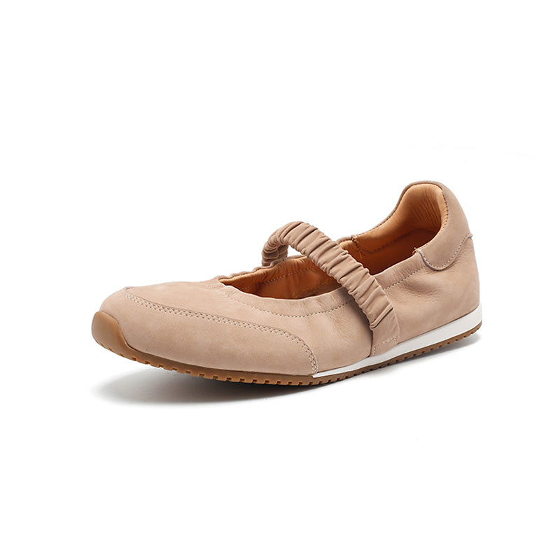 Dwarves Handmade Nubuck Leather Mary Jane Sneakers with Elastic Strap in 4 Colors