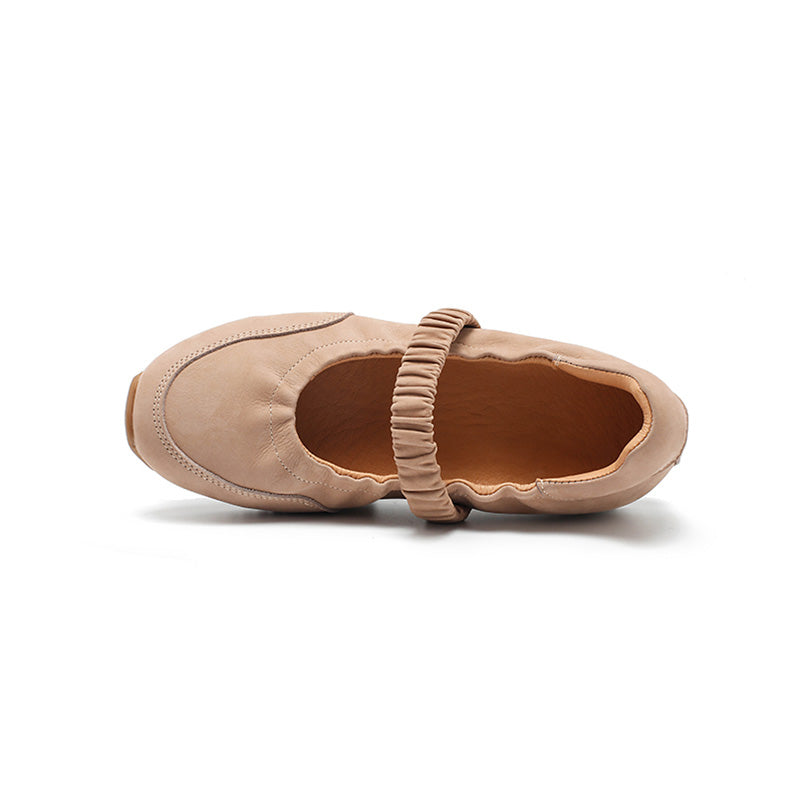 Dwarves Handmade Nubuck Leather Mary Jane Sneakers with Elastic Strap in 4 Colors