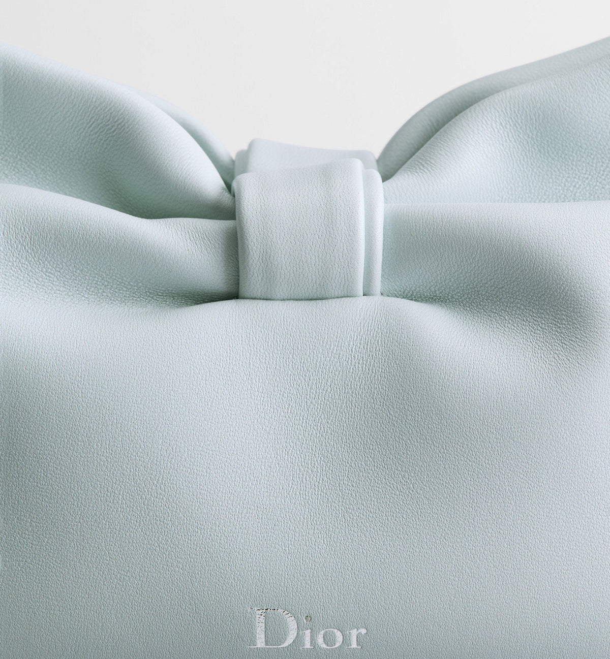 Women's Small Bow Bag With Ice Blue Lambskin And Chain Strap
