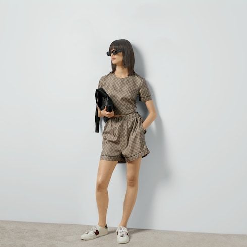 Women's Printed Silk Shorts