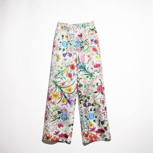 Women's Printed Silk Twill Pants