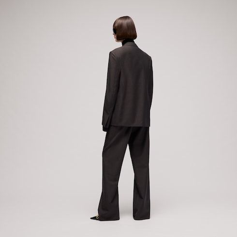 Women's Pinstripe Wool Mohair Jacket