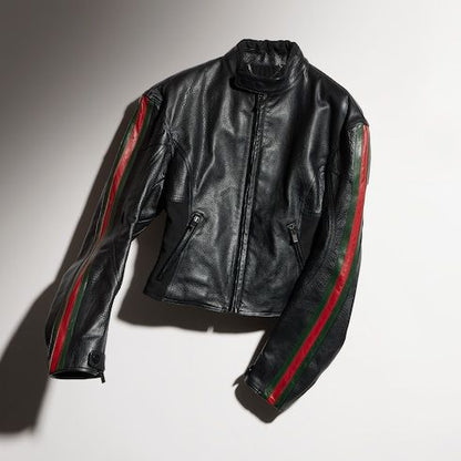 Women's Treated Calf Leather Biker Jacket
