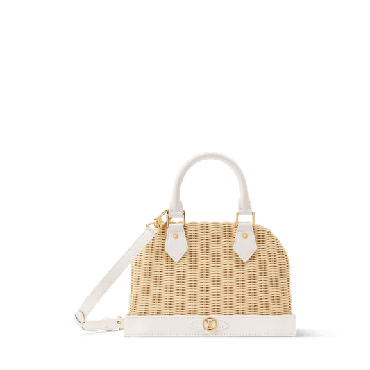 Women's Alma BB Off White Wicker Karung Leather Handbag