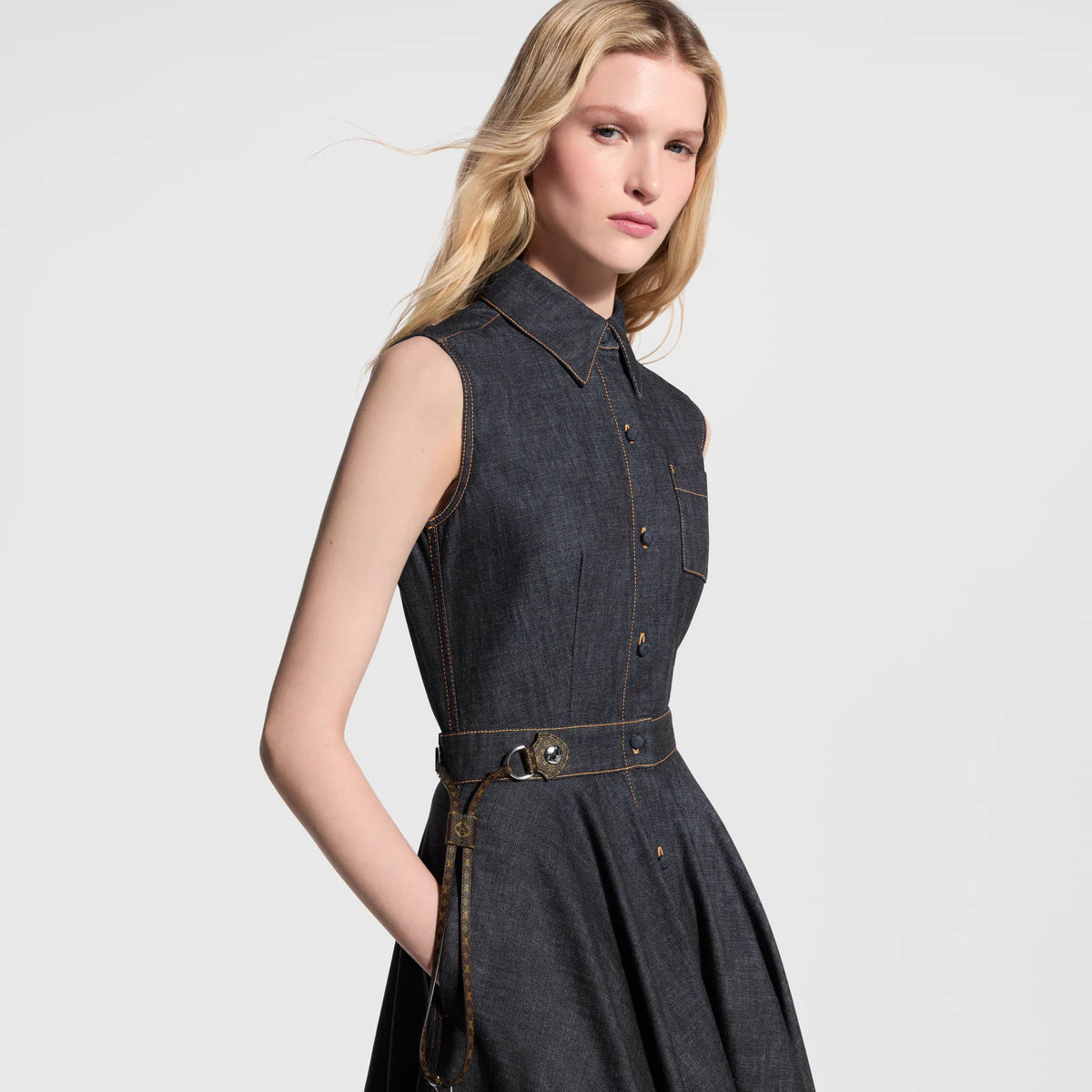 Women's Asymmetrical Denim Shirt Dress