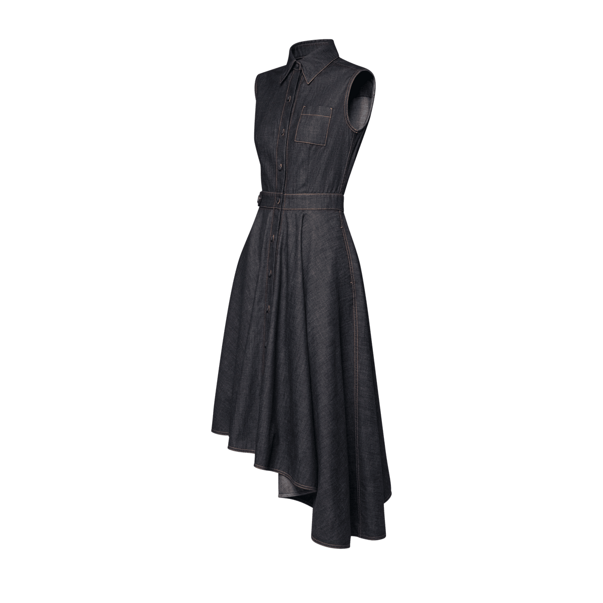 Women's Asymmetrical Denim Shirt Dress