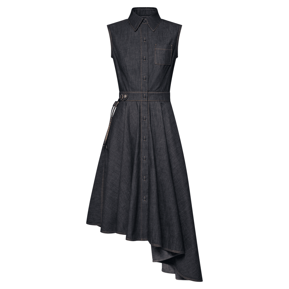 Women's Asymmetrical Denim Shirt Dress
