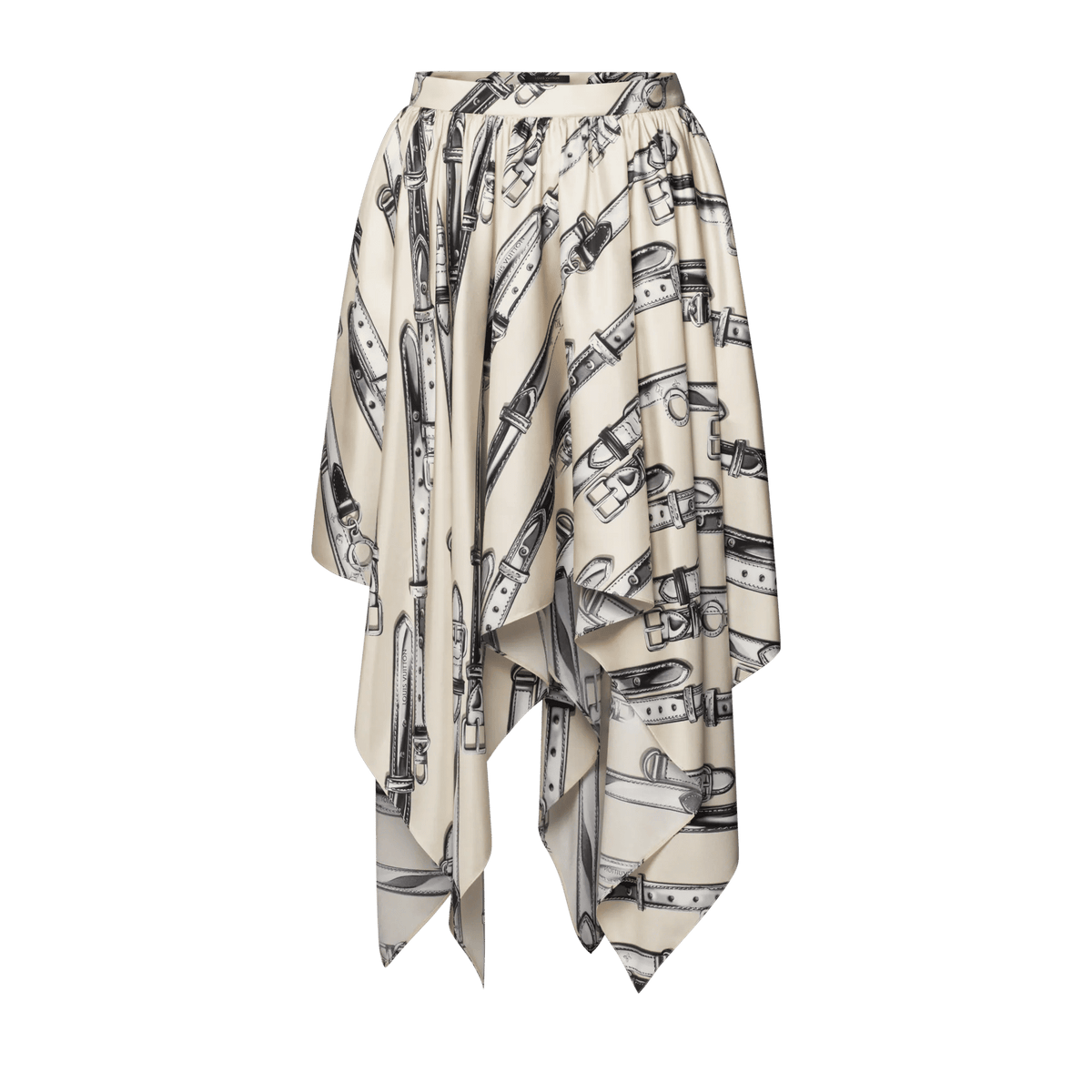 Women's Buckle Up Handkerchief Silk Skirt