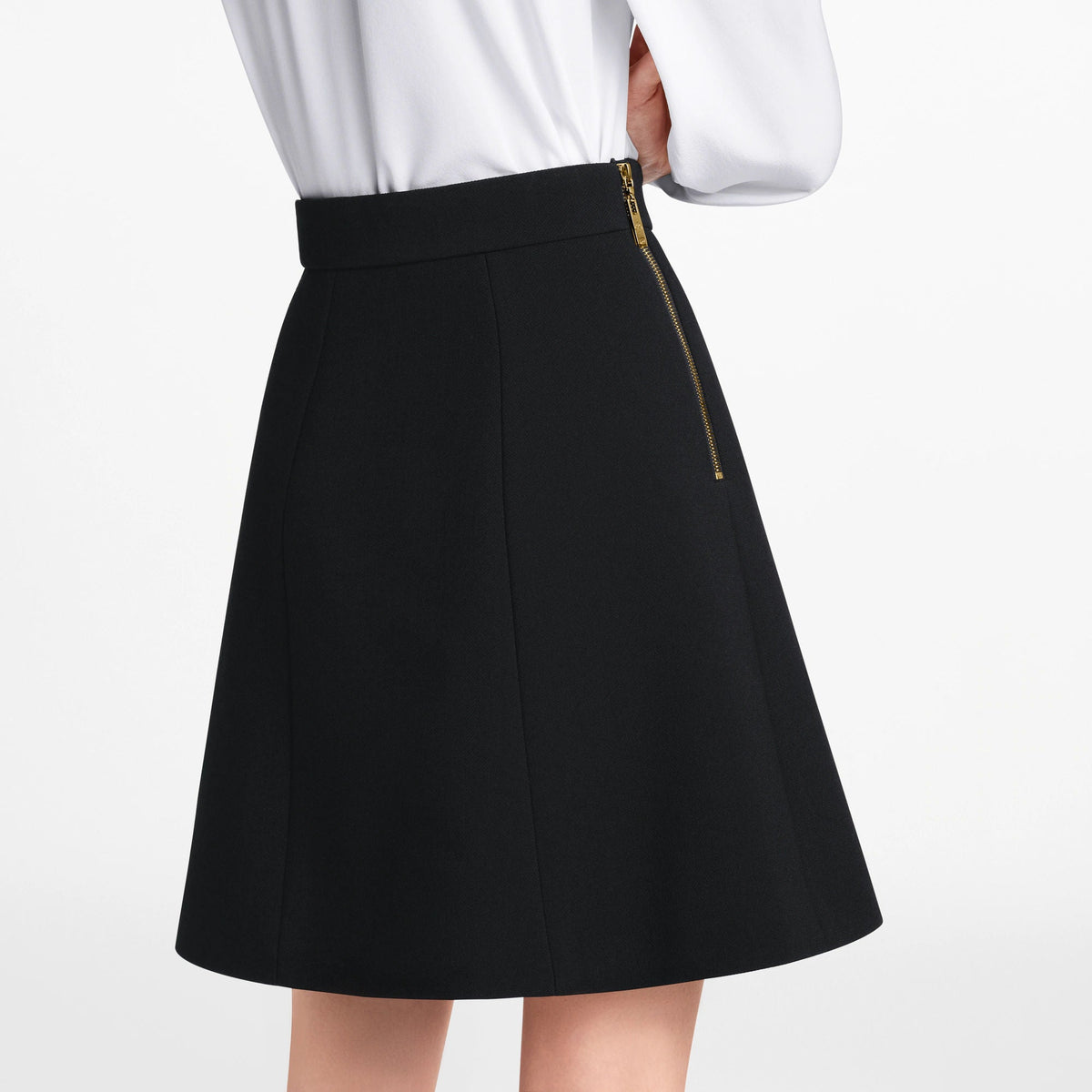 Women's Chain Detail Wool A-Line Mini Skirt