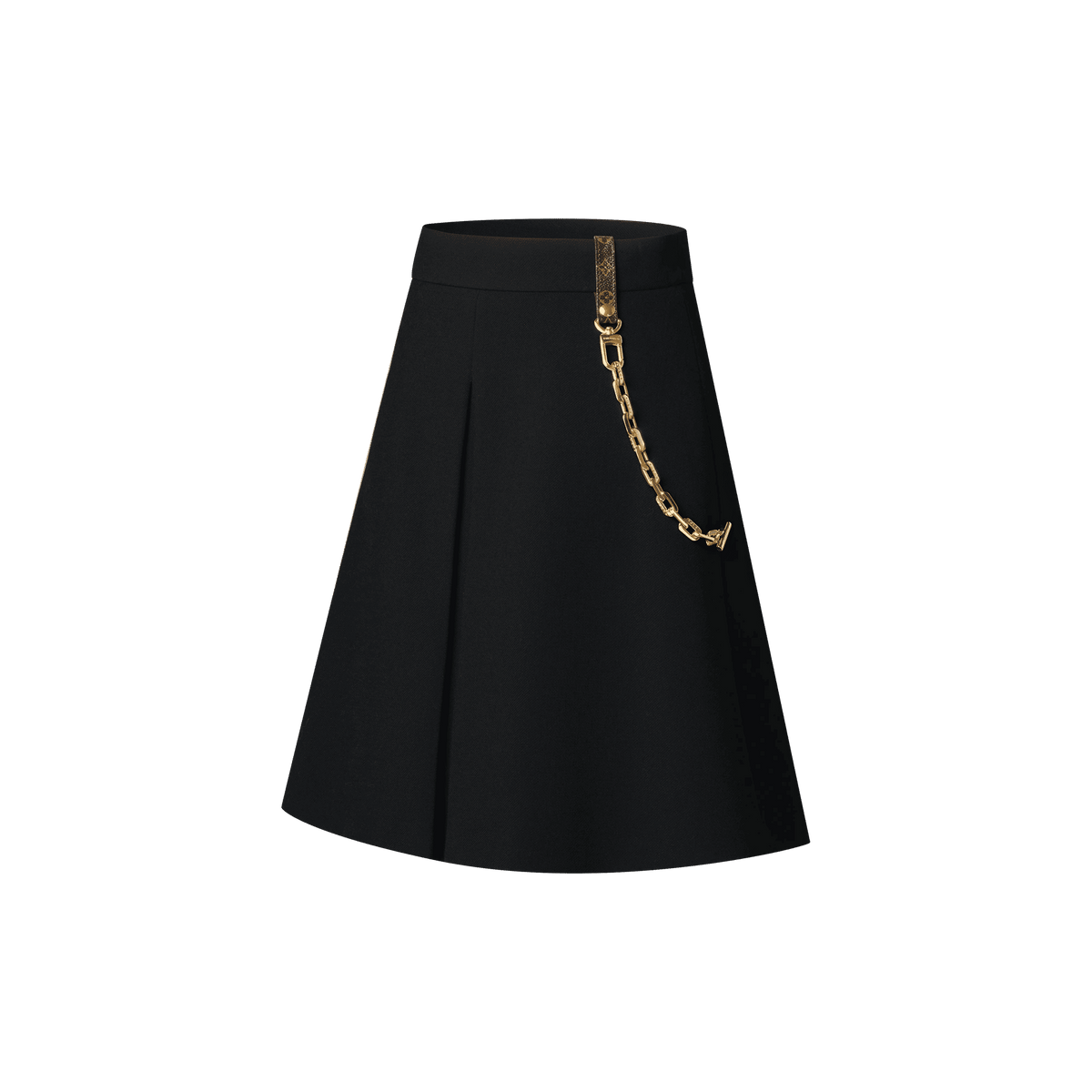 Women's Chain Detail Wool A-Line Mini Skirt