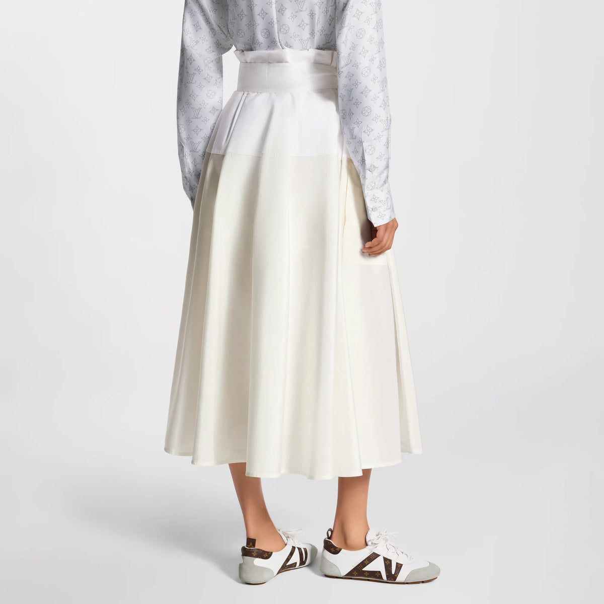 Women's Color-Blocked Belted Skirt