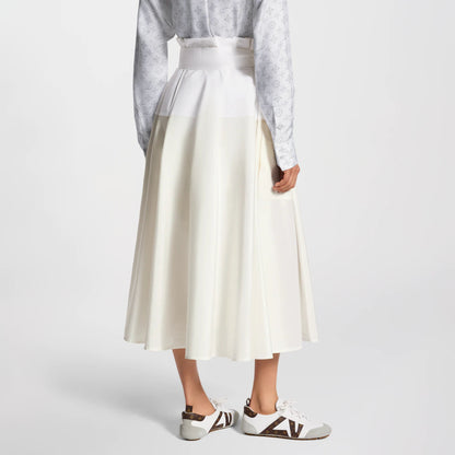 Women's Color-Blocked Belted Skirt