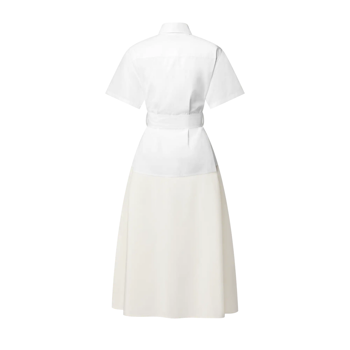 Women's Color-Blocked Belted Shirt Dress