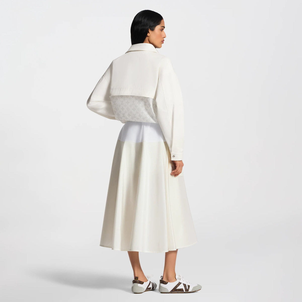 Women's Color-Blocked Belted Skirt