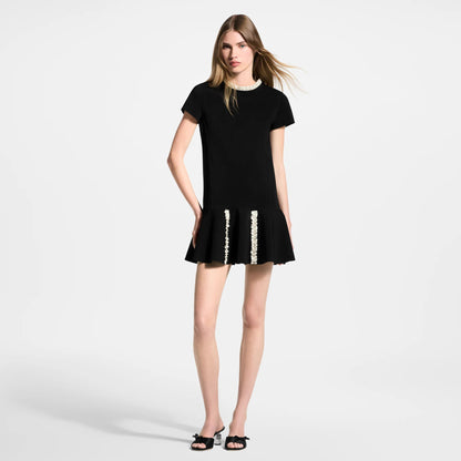 Women's Contrast Ruffle Trim Dress