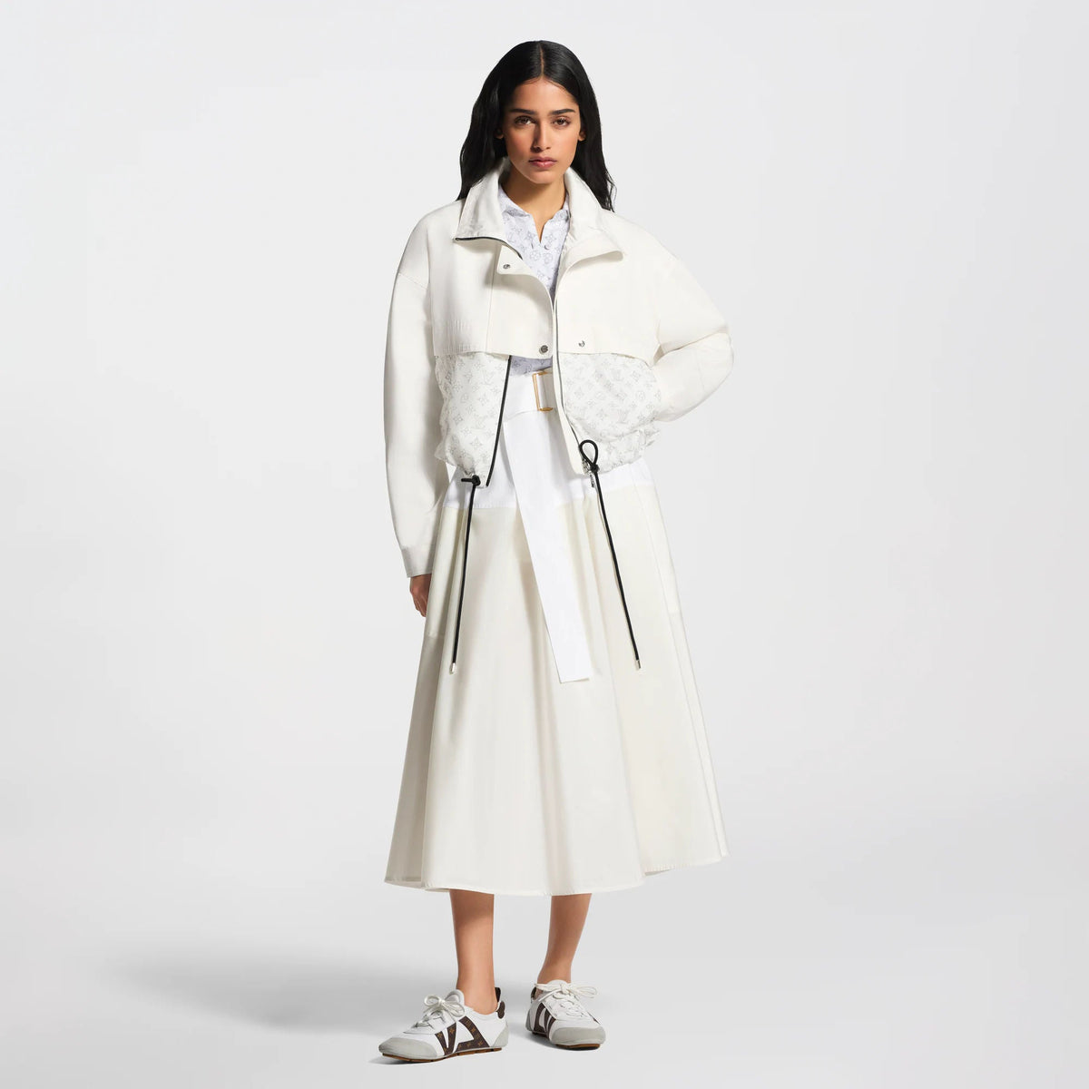 Women's Color-Blocked Belted Skirt