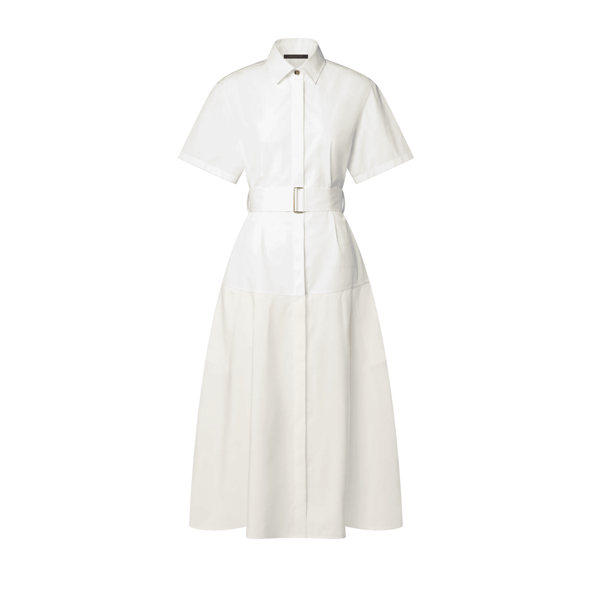 Women's Color-Blocked Belted Shirt Dress