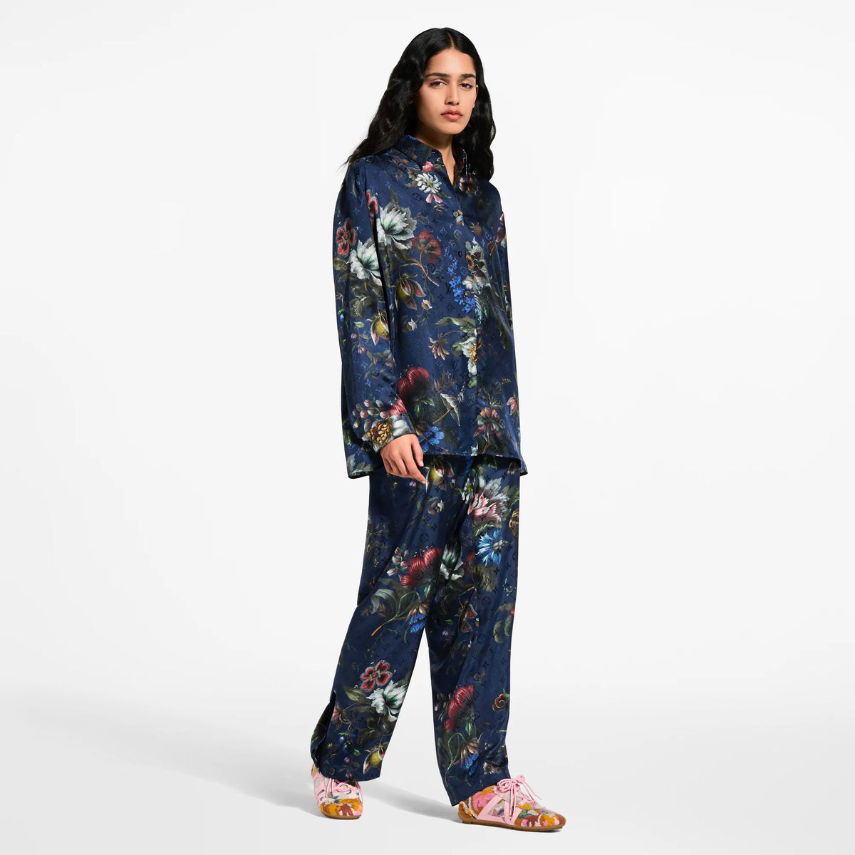 Women's Dark Floral Print Pants