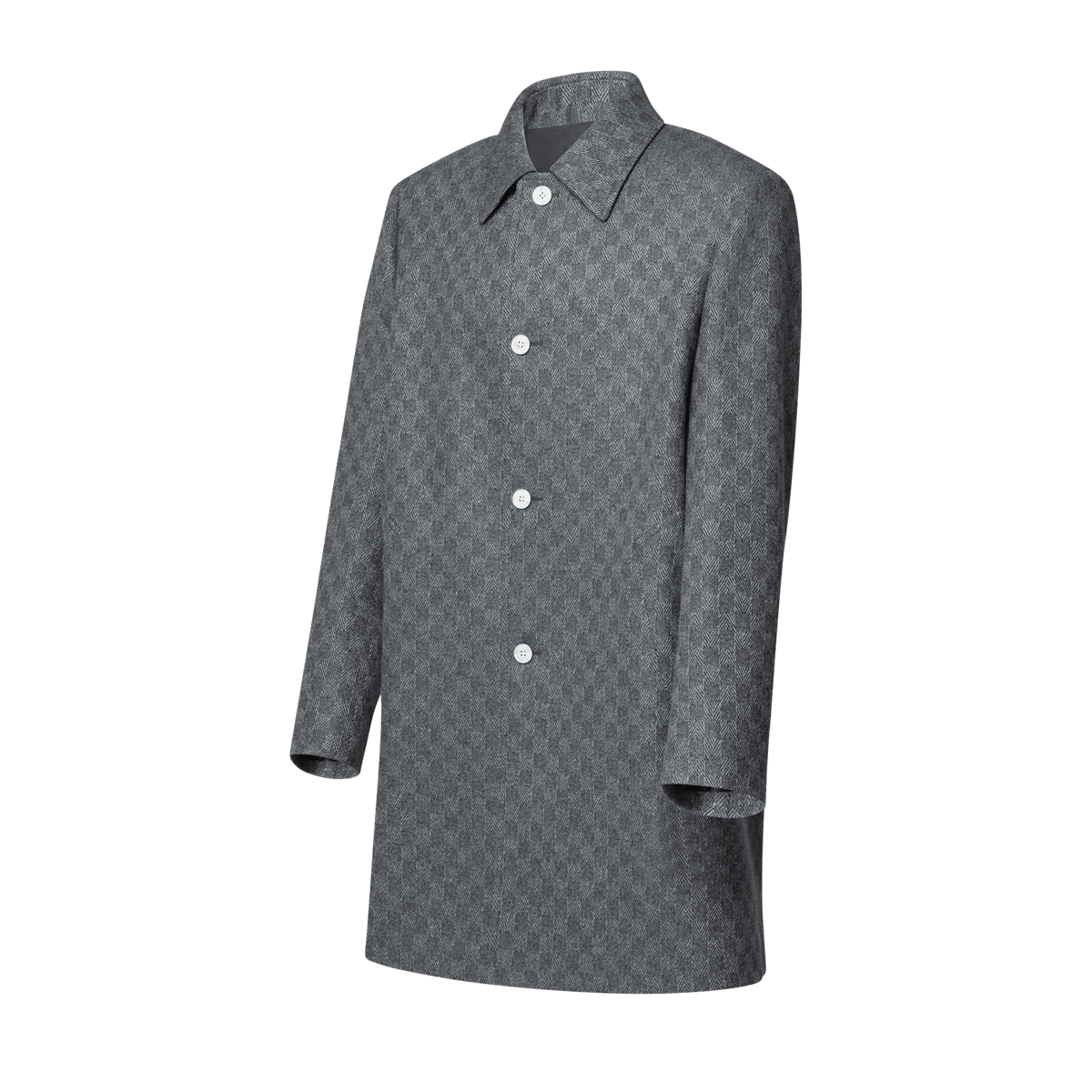 Men's Damier Wool Overcoat