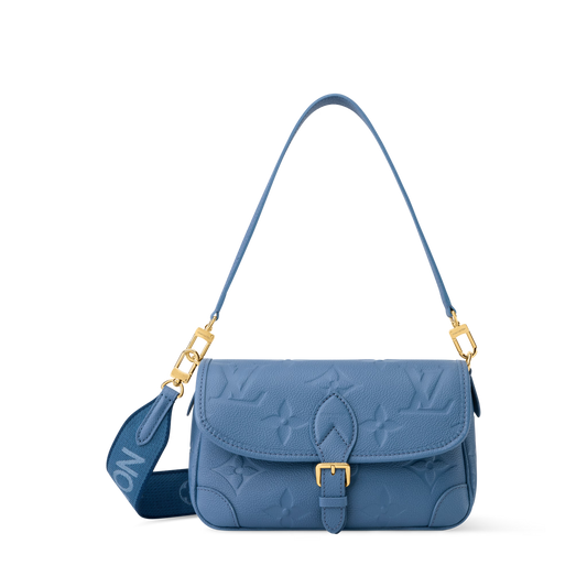 Diane Monogram Empreinte Leather Blue Jean Gold-Toned Hardware