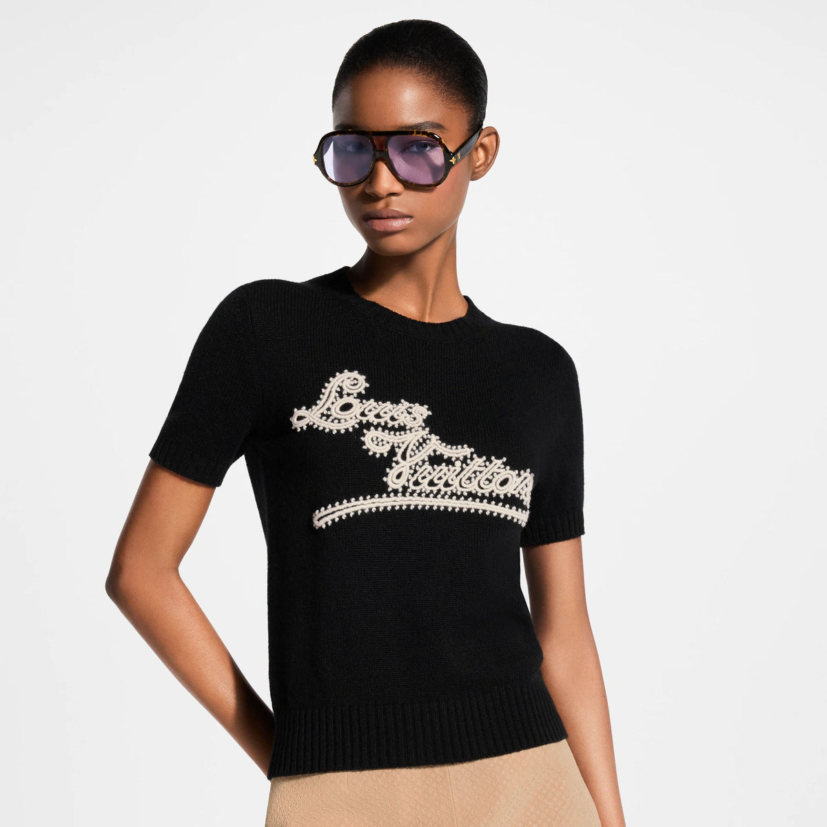 Women's Embroidered Signature Knit Top