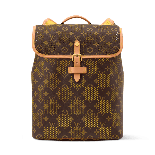 Men's Flaneur Backpack Monogram Grid Jaune Mat