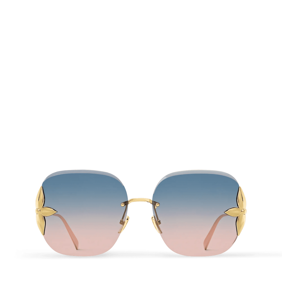 Women's Flower Edge Metal Square Sunglasses