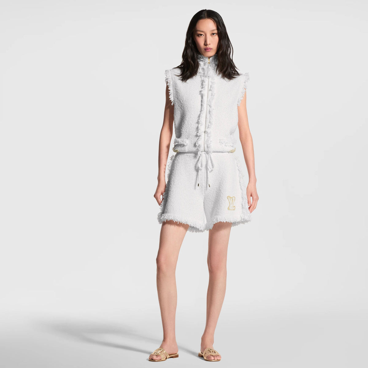 Women's Fringe Hem Toweling Shorts