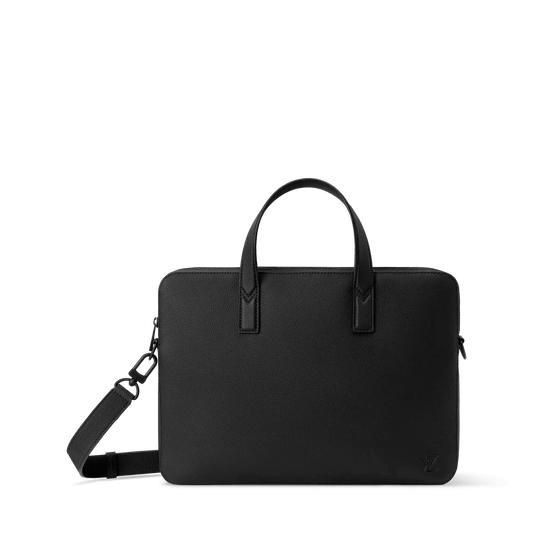 Men's Gate Briefcase Waxy Calfskin Black