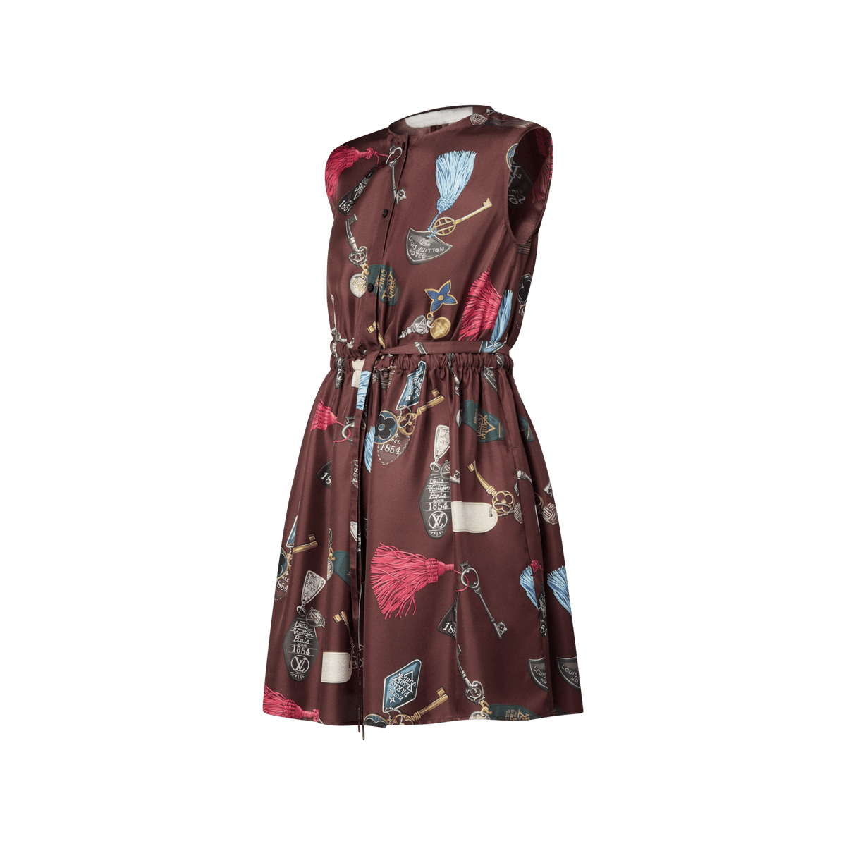 Women's Getaway Print Silk Twill Drawstring Dress